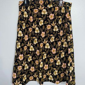 Ann Taylor LOFT A-line skirt, black print - Size 8